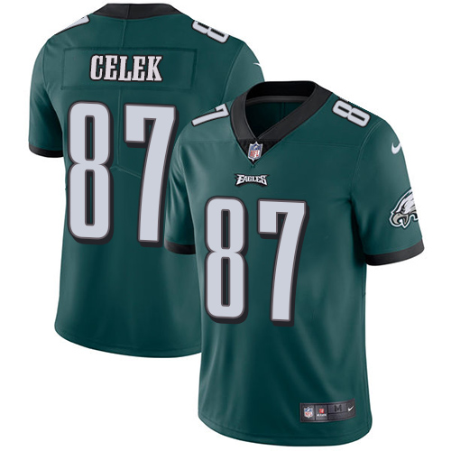 Nike Eagles #87 Brent Celek Midnight Green Team Color Men's Stitched NFL Vapor Untouchable Limited Jersey - Click Image to Close